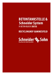 Schneider & Sohn R-Beton Preisliste